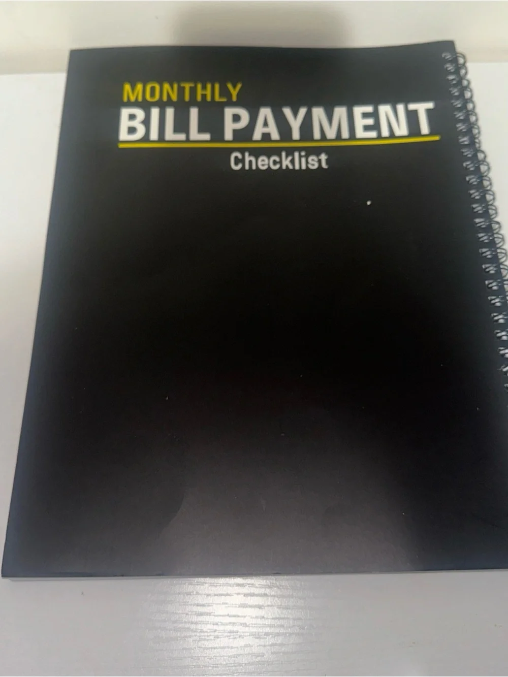 Monthly Bill Payment Checklist Planner - Black